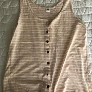Light pink and white stripe old navy tank size small